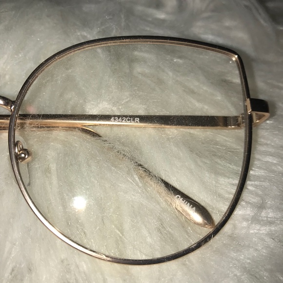 Gold Framed Clear Glasses (no prescription) - Picture 2 of 3